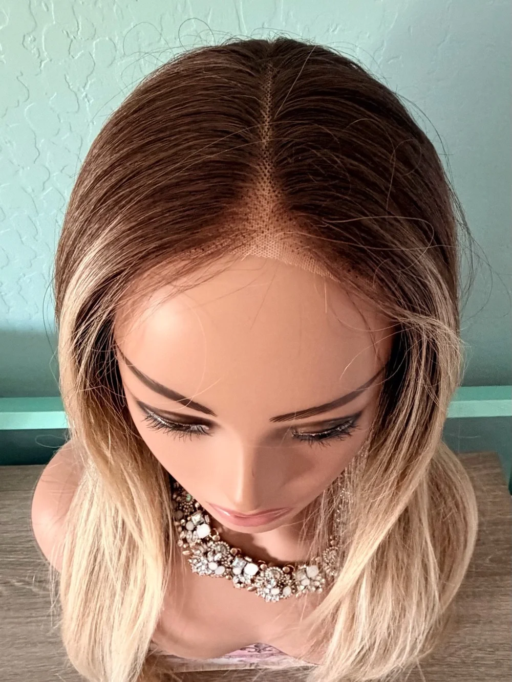 Blonde Long Straight Women's Wig with Subtle Highlights